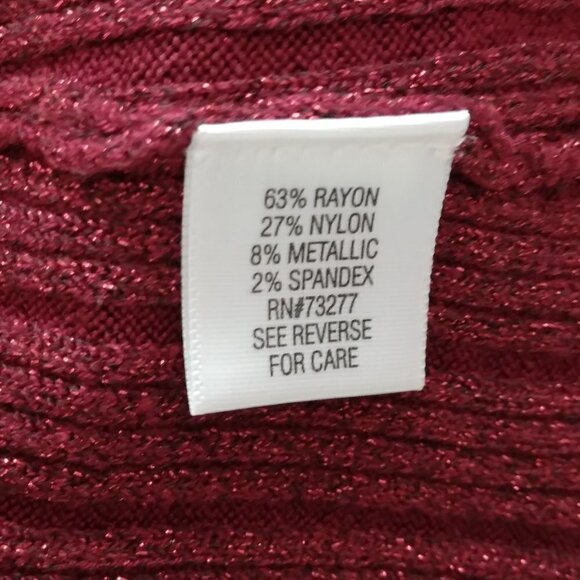 APT 9 | Red Metallic Sparkle Knit Sweater Top Turtleneck | Size LP - Picture 6 of 6